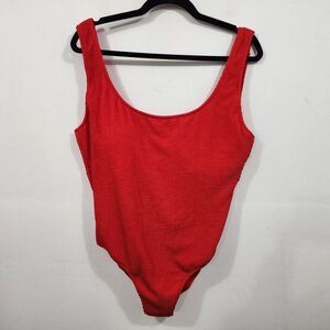 J.Crew Womens Claudia Scrunchie One-Piece Swimsuit Scoopneck Red Arroyo Plus 16